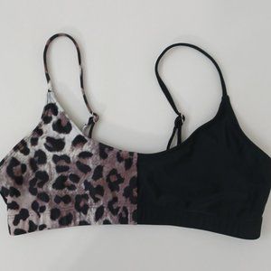 ✨3/$25✨Shein Black/Leopard Swim Top - L